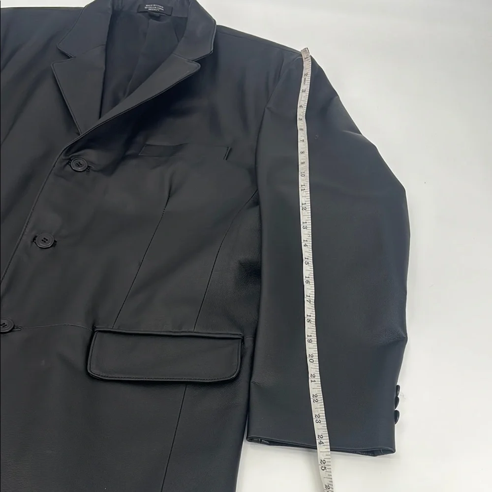 J. Ferrar Retro 70’s Genuine Leather Structured Sport Coat Jacket Blazer